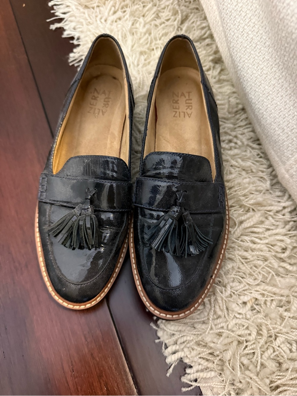 Naturalizer Navy Patent Tassel Loafers